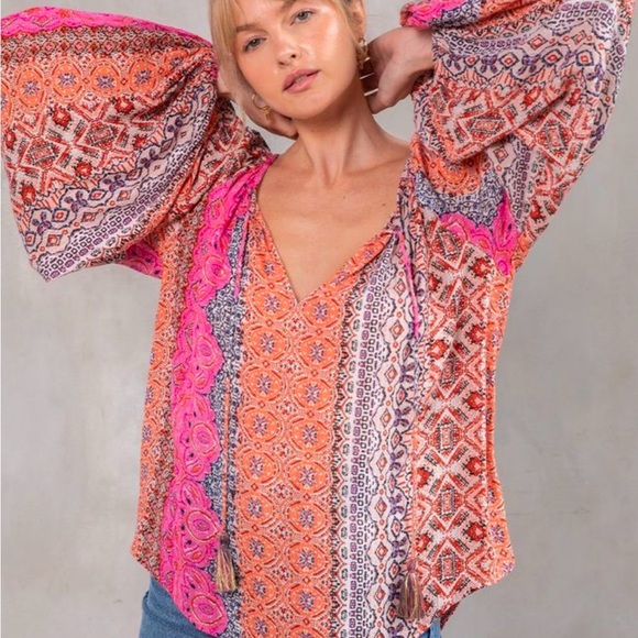 Lovestitch Boho Hippie at Heart Peasant blouse - Picture 2 of 6